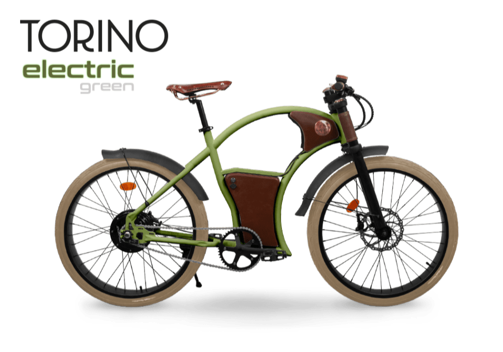 elektrický bicykel zelený